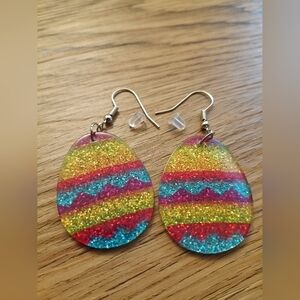 Colorful Glitter Teardrop Earrings